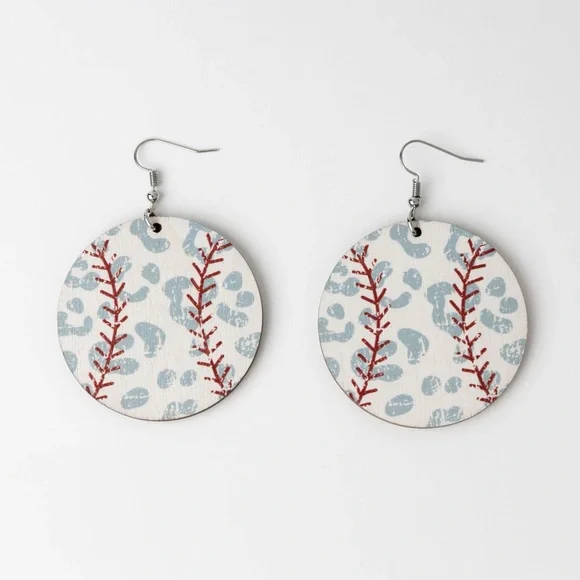NEW Leopard Baseball Earrings - Picture 2 of 6